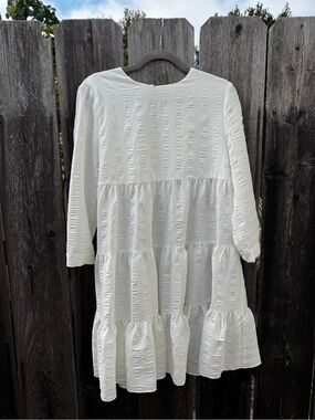zara long sleeve white dress Textured in UFO No More Soft ribbed knit and an off ZARA NEW COLLECTION OPENWORK WHITE